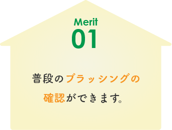 普段のブラッシングの確認ができます。